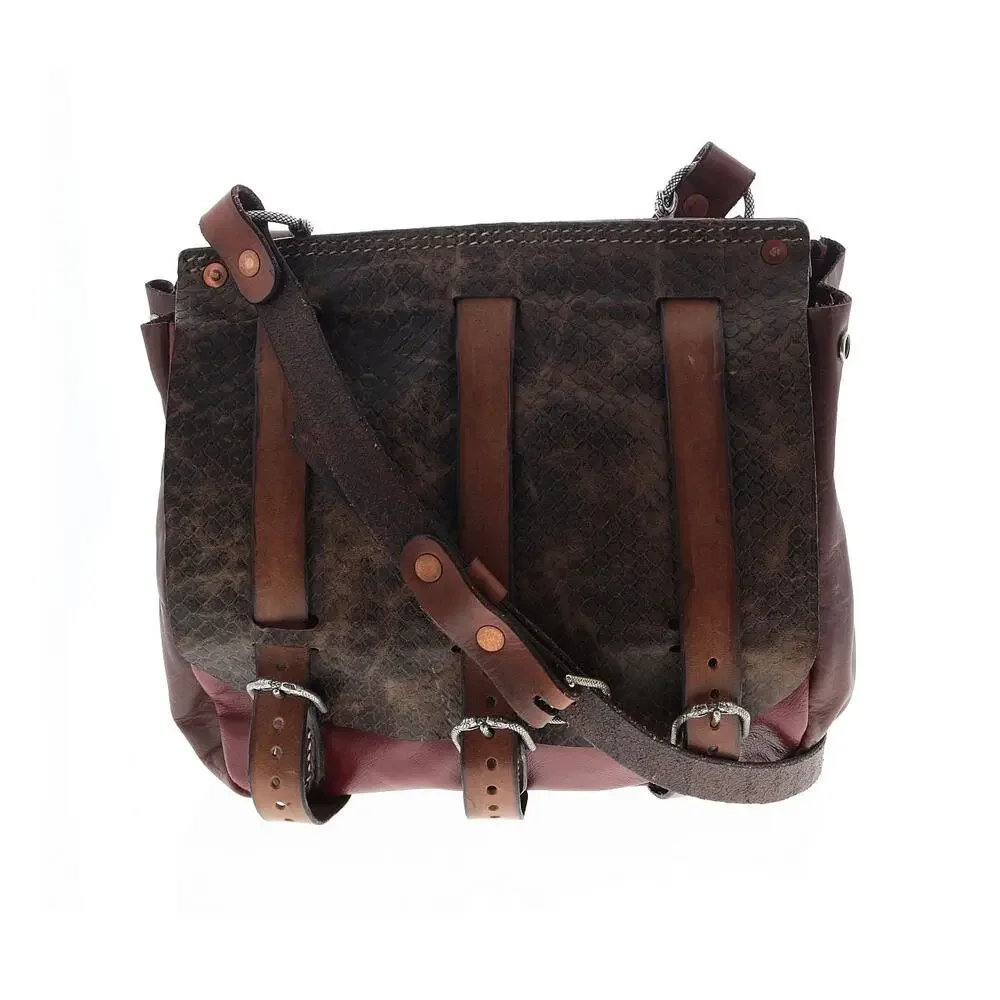 Handmade leather ren faire fantasy mix leather crossbody bag - Picture 10 of 12